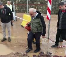 Şile&rsquo;de etkili olan sağanak sonrası k&ouml;pr&uuml;de hasar oluştu