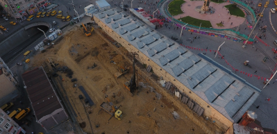 Taksim Camii inşaatında son durum havadan g&ouml;r&uuml;nt&uuml;lendi