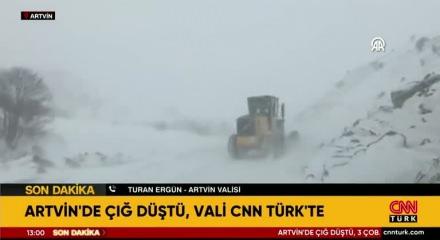 Artvin'de &ccedil;ığ meydana geldi