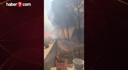 Bergama’da orman yangını: Alevler evlere sıçradı