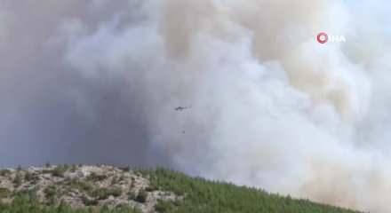 Mersin'deki orman yangınında evler tedbiren boşaltılıyor