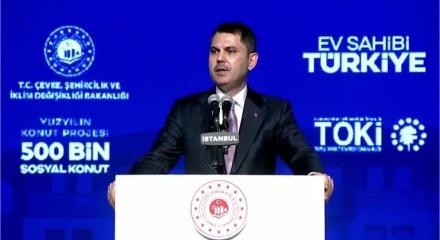 Bakan Kurum: Türkiye, o konutları söz verdiği tarihte bitirdi