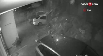 Maltepe’de istinat duvarı park halindeki 3 otomobilin üzerine çöktü!