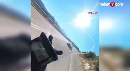 Motosiklet sürücüsünün öldüğü kaza, kask kamerasında