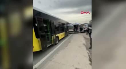 Büyükçekmece'de kamyon İETT otobüsüne çarptı; 9 yaralı