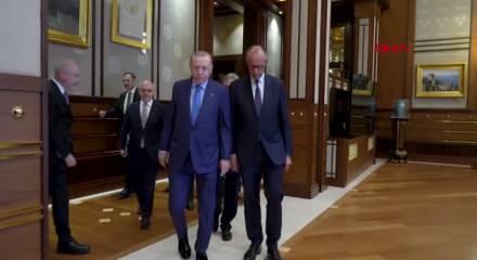 Cumhurbaşkanı Erdoğan Almanya Başbakanı Merz'i kabül etti