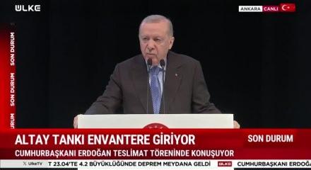Cumhurbaşkanı Erdoğan ALTAY Tankı Seri Üretim Tesisi Açılışı ve İlk Tank Teslimat Töreni konuştu