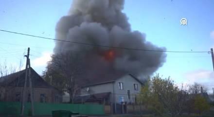 Ukrayna'nın Kramatorsk kentine düzenlenen İHA saldırısı kameralara yansıdı