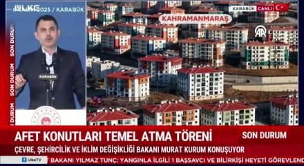  Bakan Murat Kurum, 'Karabük'te inşa edilecek afet konutları temel atma töreni'nde konuştu