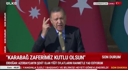 Cumhurbaşkanı Azerbaycan'da zaferin 5. yılında önemli açıklamalarda bulundu