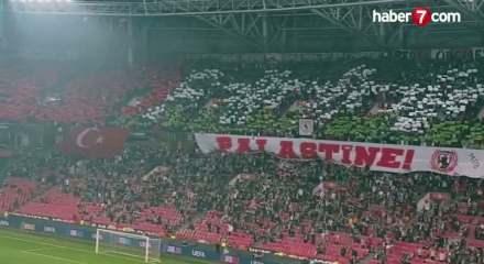 Samsun taraftarından maç öncesinde Filistin'e destek