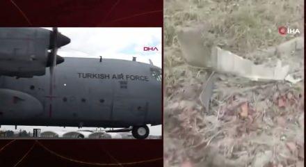 Gürcistan’da düşen askeri kargo uçağının ilk görüntüleri paylaşıldı