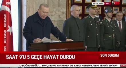 Cumhurbaşkanı Erdoğan Anıtkabir'de! Gazi Mustafa Kemal Atatürk ölümünün 87. yılında anılıyor