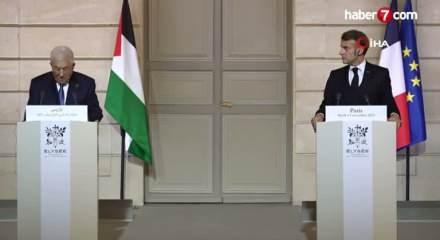Macron ile Filistin Devlet Başkanı Abbas, başkent Paris'te bir araya geldi