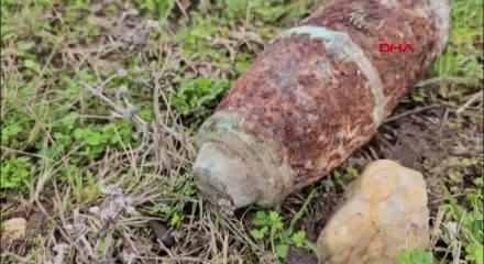 Mantar toplarken patlamamış top mermisi buldu: Bölge jandarma tarafından patlatılarak imha edildi