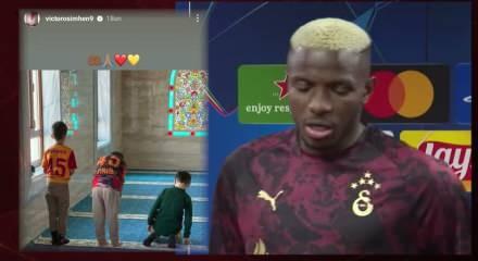 Osimhen camide namaz kılan çocukları paylaştı