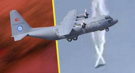 Türk askeri kargo uçağı C130'un düşme anı ortaya çıktı