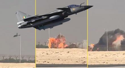 Bir Hint Tejas savaş jeti, Dubai Air Show'da yere çakıldı