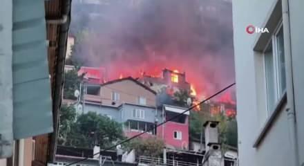 Bursa'da yangın 4 evi sardı