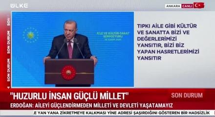 Cumhurbaşkanı Recep Tayyip Erdoğan nüfus artış hızıyla ilgili olarak "Şu an bir felaketi yaşıyoruz "dedi