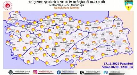 Meteoroloji genel müdürlüğü yurt genelinden beklenen hava tahminini paylaştı