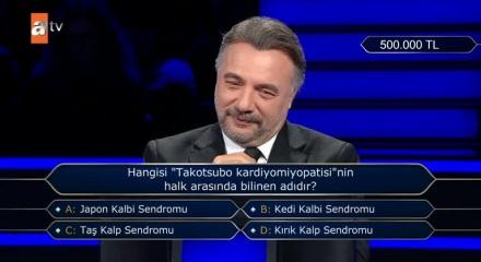 Milyoner’de 500 bin TL’lik soruyu gördü