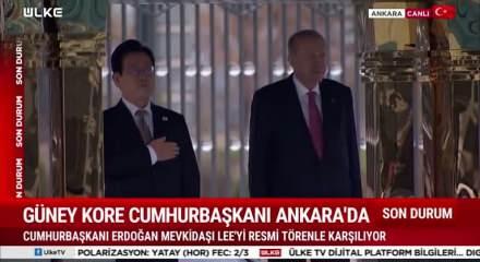Başkan Erdoğan, Güney Kore Devlet Başkanı Lee’yi resmi törenle karşıladı