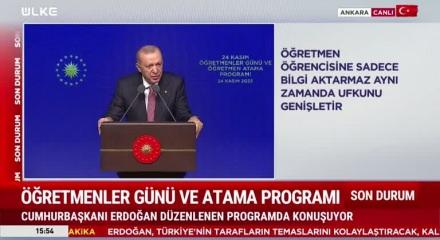 Cumhurbaşkanı Erdoğan Öğretmen atama töreninde konuştu