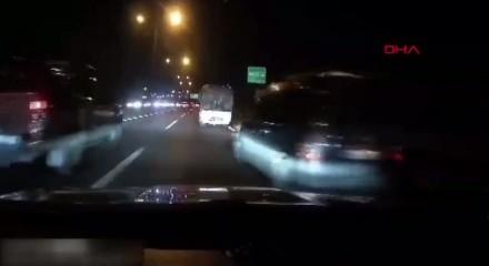 Beykoz'da makas atıp, kamyona takla attırdı: O anlar kamerada!