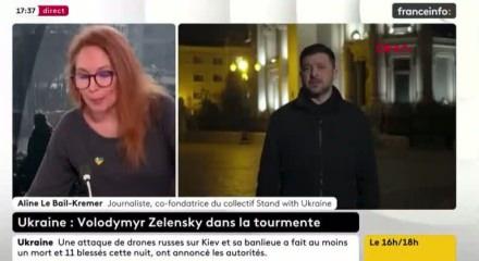 Fransız haber kanalında, Ukrayna Başkanı Zelenskiy ile canlı bağlantı sırasında bomba alarmı verildi