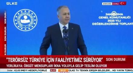 Bakan Ali Yerlikaya : 2025 yılında 103 terör örgütü mensubu teslim oldu