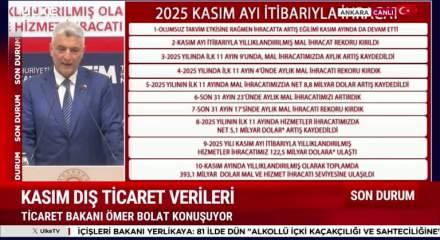 Bakan Bolat kasım ayı dış ticaret verilerini açıkladı