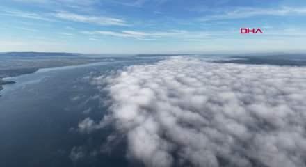 Çanakkale Boğazı'ndaki sis dronla görüntülendi