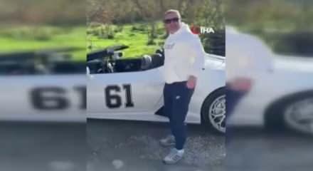 Lamborghini ile köye geldi, ninesi direksiyona geçti