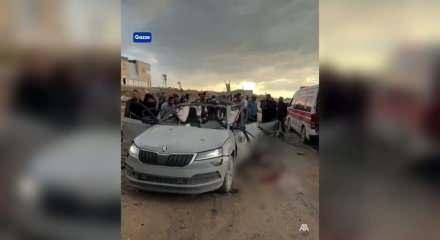 İsrail'in Gazze'de bir araca düzenlediği hava saldırısında 4 Filistinli şehit oldu