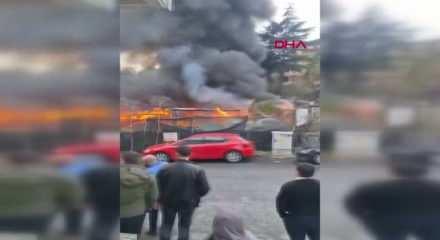 Sarıyer'de iş yerinde yangın