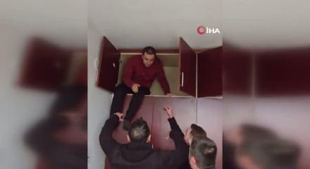 Suç makinesi saklandığı dolapta kıskıvrak yakalandı