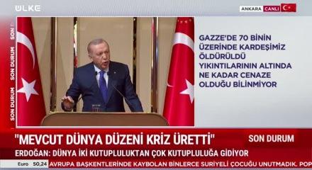 Cumhurbaşkanı Erdoğan İsrail'in ihlallerine rağmen barış konusunda kararlıyız dedi.