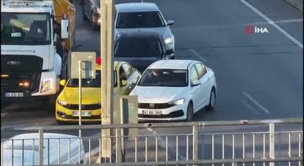 Dron destekli trafik denetiminde kavga &ccedil;ıkartan s&uuml;r&uuml;c&uuml; kameraya yakalandı