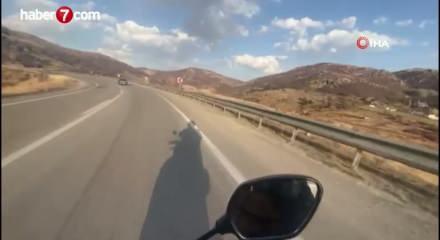 İddia uğruna yola &ccedil;ıktı, motosikleti ile bin kilometreyi aştı