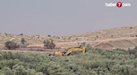 İsrail ordusu Batı Şeria'da Filistinlilerin 35 d&ouml;n&uuml;ml&uuml;k arazisindeki yaklaşık 400 zeytin ağacını s&ouml;kt&uuml;