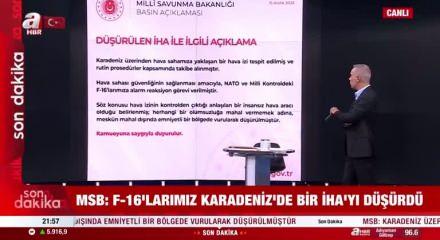 MSB: Hava sahamıza yaklaşan İHA vurularak d&uuml;ş&uuml;r&uuml;ld&uuml;
