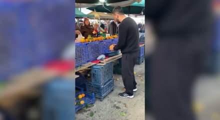 Pazarcının &ldquo;sulu portakal&rdquo; hilesi ifşa oldu!