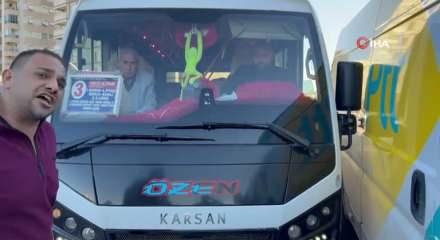 PTT kargo aracı ile dolmuş şof&ouml;r&uuml;n&uuml;n trafik tartışması darpla bitti