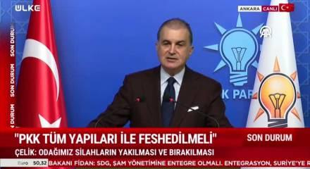 AK Parti s&ouml;zc&uuml;s&uuml; &Ouml;mer &Ccedil;elik SDG'nin fesih kararına direnmesi hakkında konştu