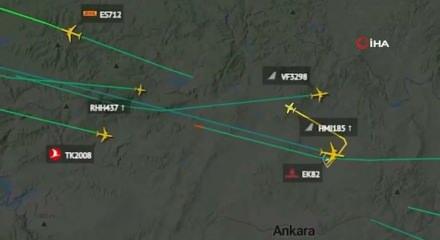 Ankara&rsquo;da d&uuml;şen u&ccedil;ağın radar g&ouml;r&uuml;nt&uuml;leri ortaya &ccedil;ıktı