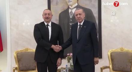 Cumhurbaşkanı Erdoğan, Azerbaycan Cumhurbaşkanı Aliyev ile g&ouml;r&uuml;şt&uuml;