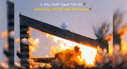 Betonu par&ccedil;alayan helikopteri imha edebilen TOLUN muhimmatı kullanımda
