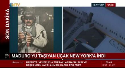 Maduro'yu taşıyan u&ccedil;ak New York'a indi