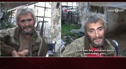 Muşambayla &ccedil;evrili alanda hayatta kalma m&uuml;cadelesi veren engelli vatandaş hastaneye kaldırıldı